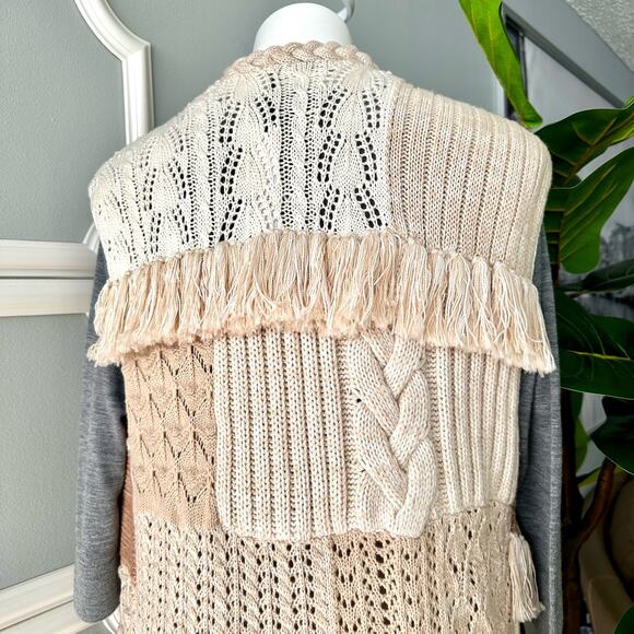 Alice + Olivia Perry Patchwork Wool Maxi Sweater Vest Size Large - Picture 8 of 12